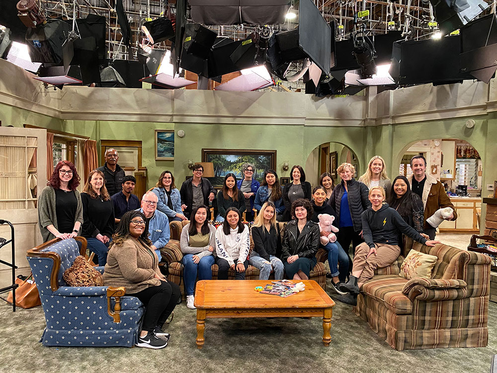 Participants on set for The Conners